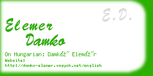 elemer damko business card